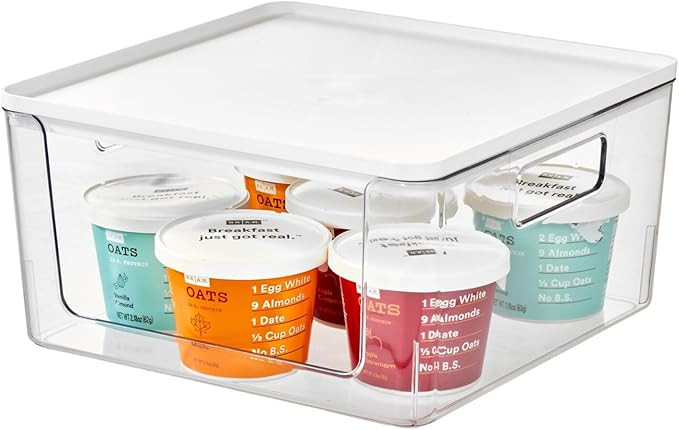 Rosanna Pansino x iDesign Recycled Plastic Open Front Kitchen Storage Bin with Lid, Clear Bin/Mar... | Amazon (US)