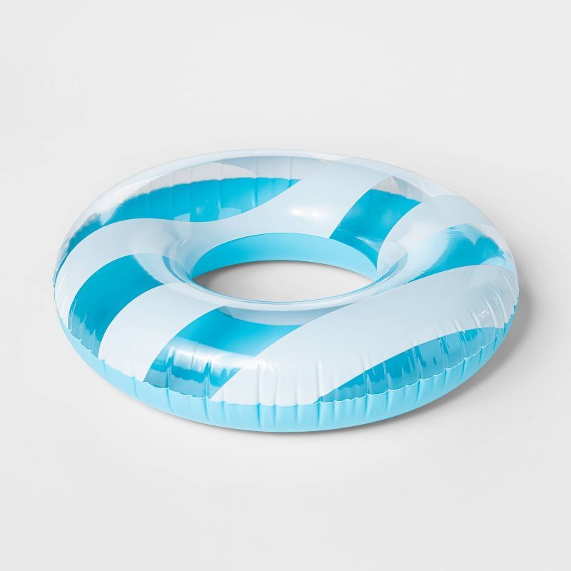 36" Light Blue Cabana Striped Swim Tube - Sun Squad™ | Target