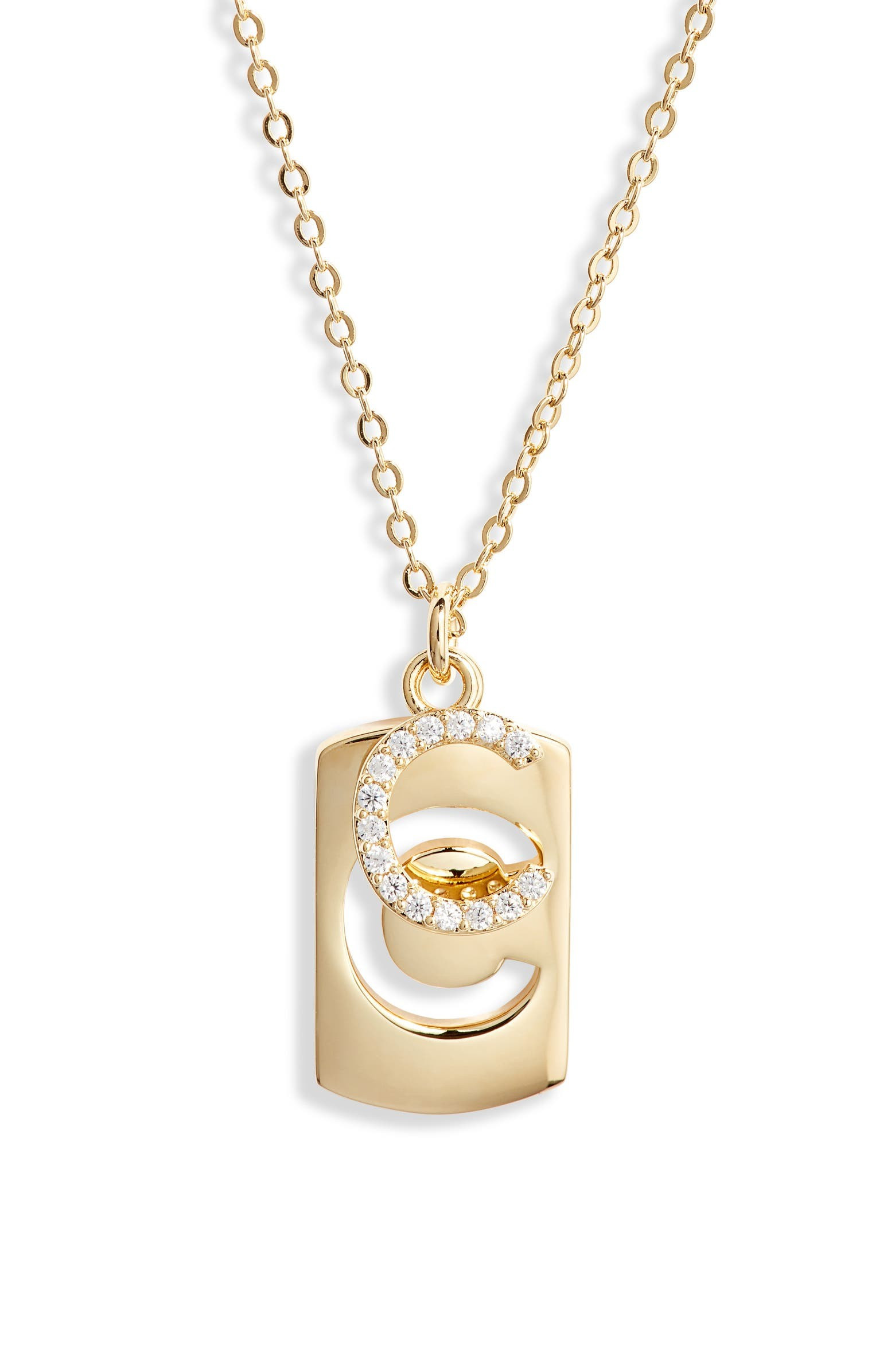 Initial Dog Tag Pendant Necklace | Nordstrom