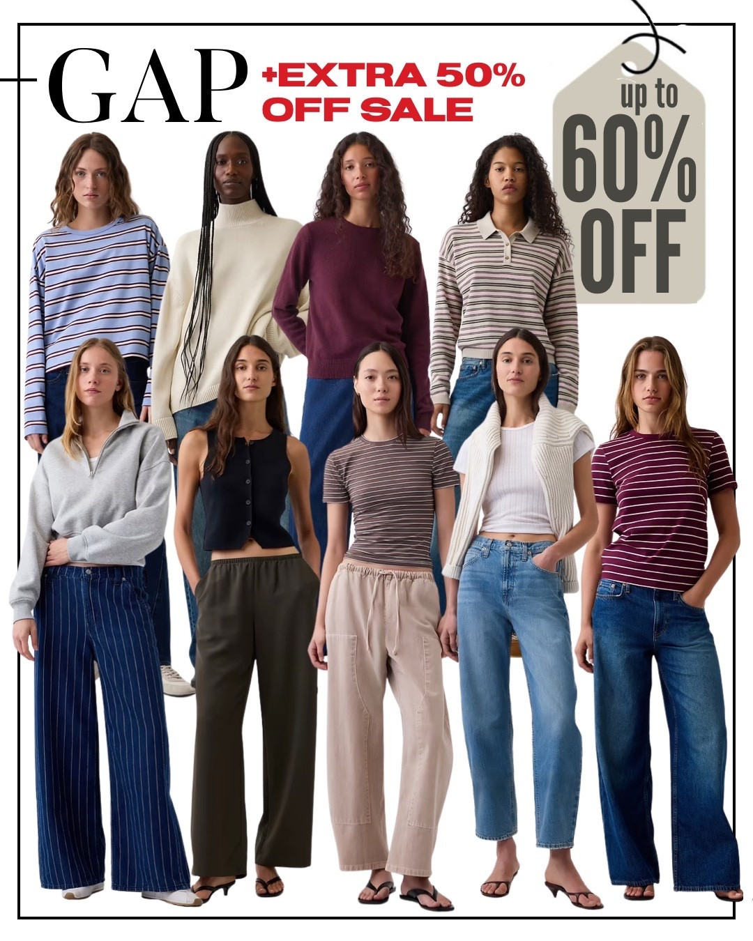 Shop GAP Labor Day Sales Event! UP TO 60% OFF select styles + EXTRA 50% OFF SALE!