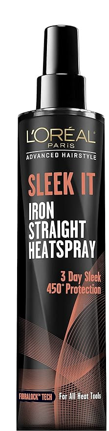 L'Oreal Paris Advanced Hairstyle Sleek It Iron Straight Heat Spray, 5.7 Ounce, Heat Protectant Sp... | Amazon (US)