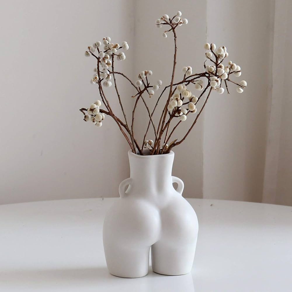 JOVONE Body Vase Female Form, Butt Vase, Modern Boho Vase，Handmade Ceramic Flower Vase for Home... | Amazon (US)