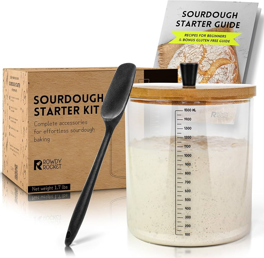 Sourdough Starter Kit with 50oz Sourdough Jar and Breathable Lid for Gluten Free Sourdough - Idea... | Amazon (US)