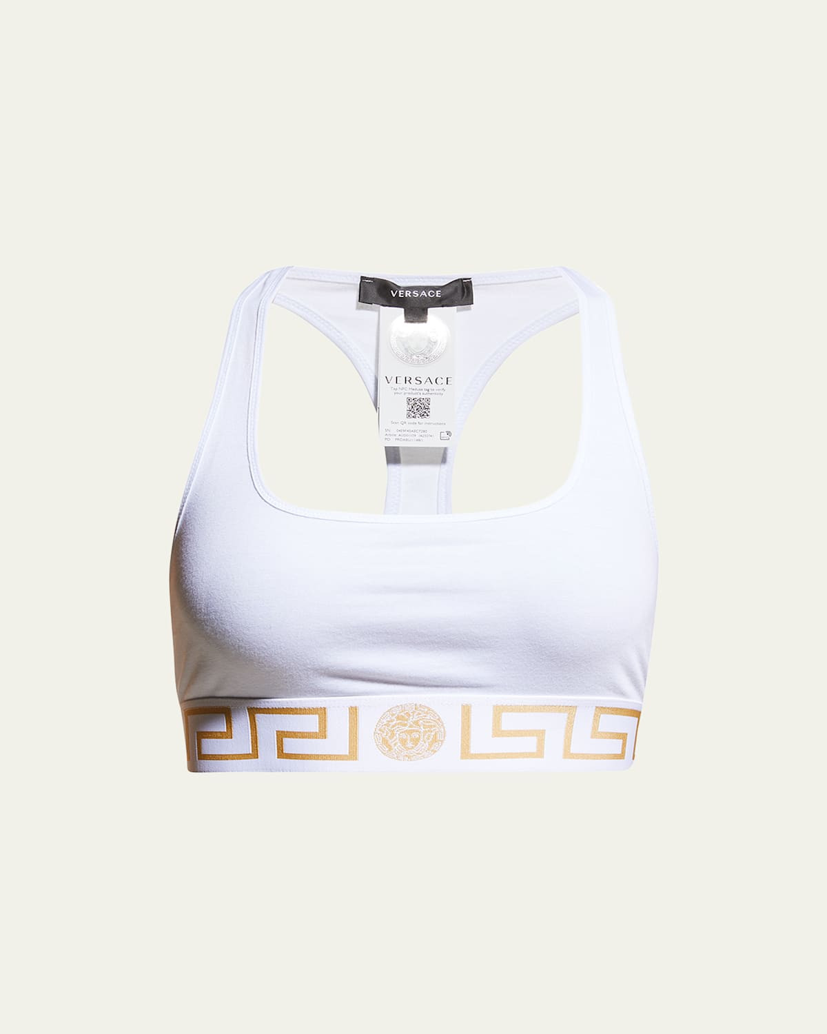 Greca Border Racerback Sports Bra | Bergdorf Goodman