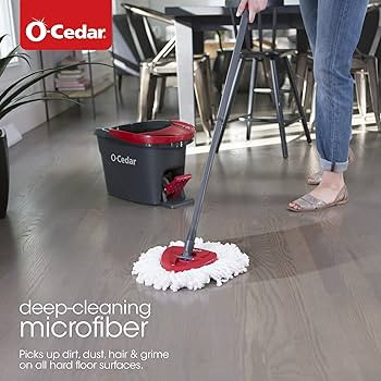 O-Cedar Easywring Microfiber Spin Mop & Bucket Floor Cleaning System with 3 Extra Refills | Amazon (US)