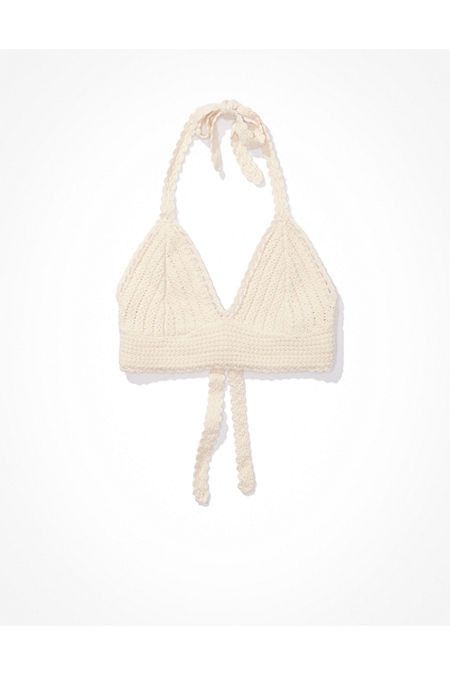AE Super Cropped Crochet Halter Top | American Eagle Outfitters (US & CA)