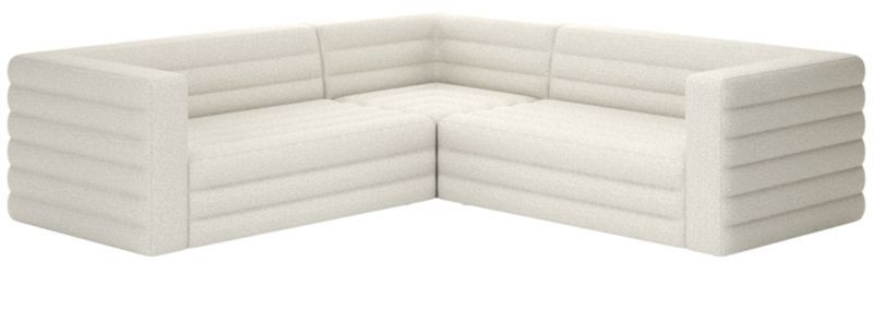 Strato Modern 3-Piece L-Shaped White Boucle Sectional Sofa + Reviews | CB2 | CB2