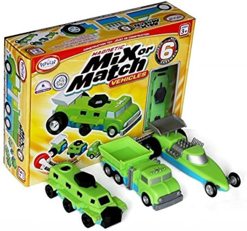 POPULAR PLAYTHINGS Mix or Match Vehicles 6, Magnetic Toy Play Set, Vehicles | Amazon (US)