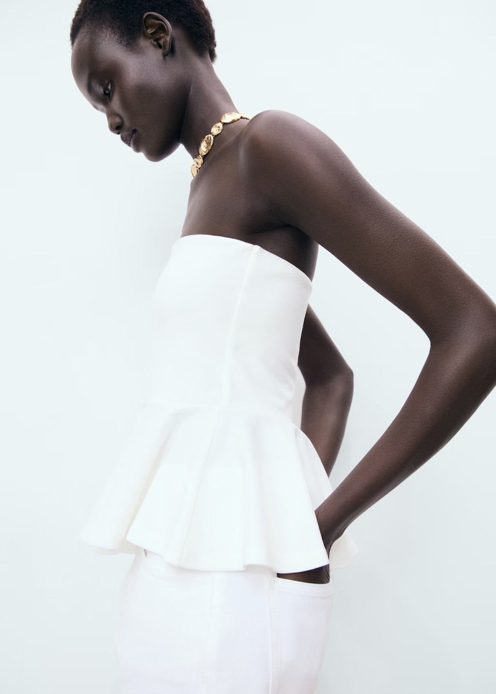 Peplum bandeau top | Mango (US/MX/AU)