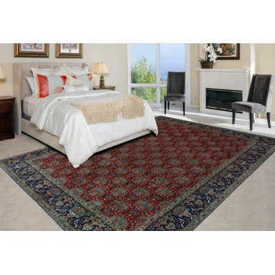 One-of-a-Kind Jamesandrew Hand-Knotted 1980s 8'1" x 10'11" Wool Area Rug in Red/Navy | Wayfair North America