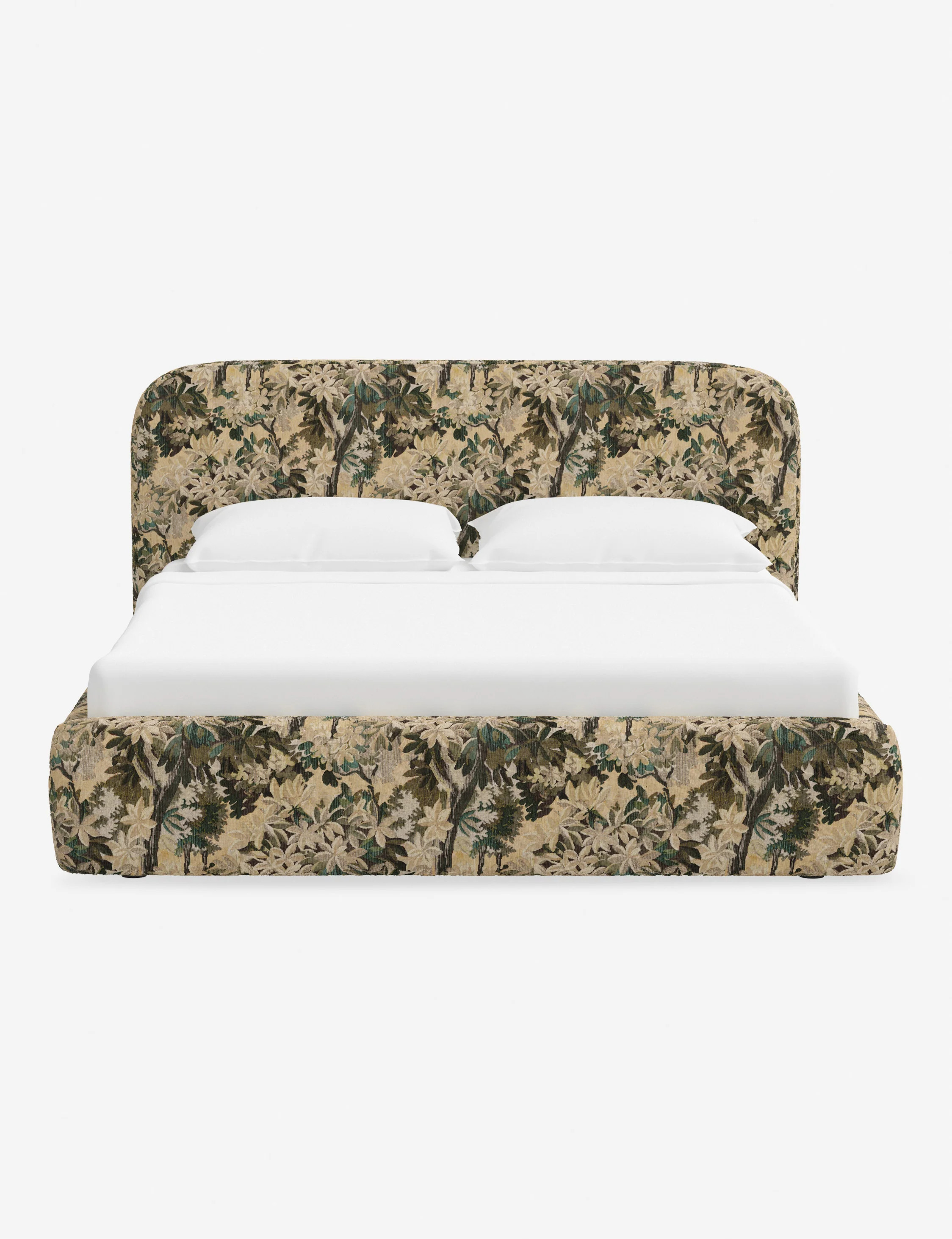 Nabiha Platform Upholstered Full Bed, Jade Tapestry | Lulu and Georgia 