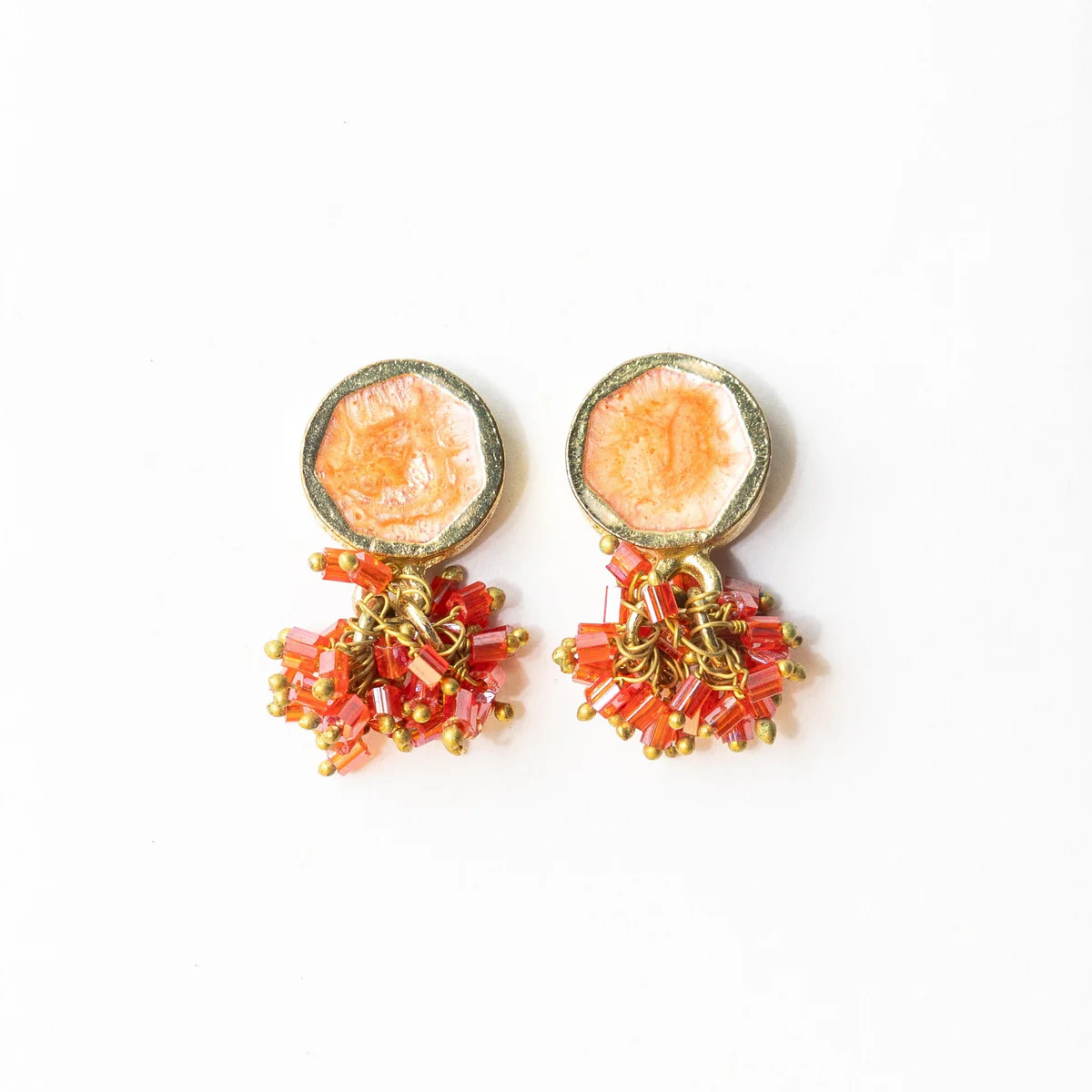 Kimberly Enamel Earring Coral | INK+ALLOY