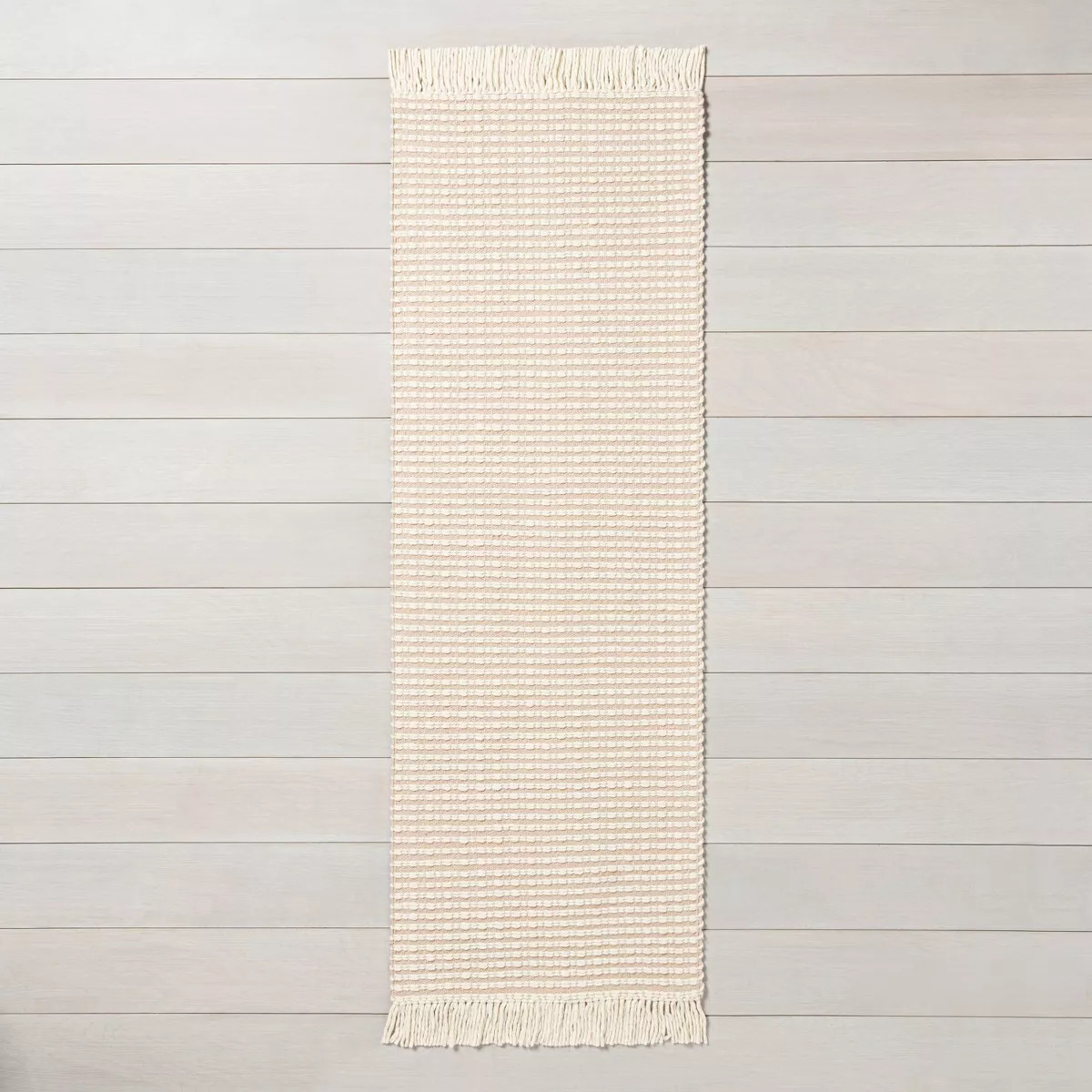 2'4"x7' Textured Stripe Runner Rug Best Beige - Hearth & Hand™ with Magnolia: Handmade Woven, T... | Target
