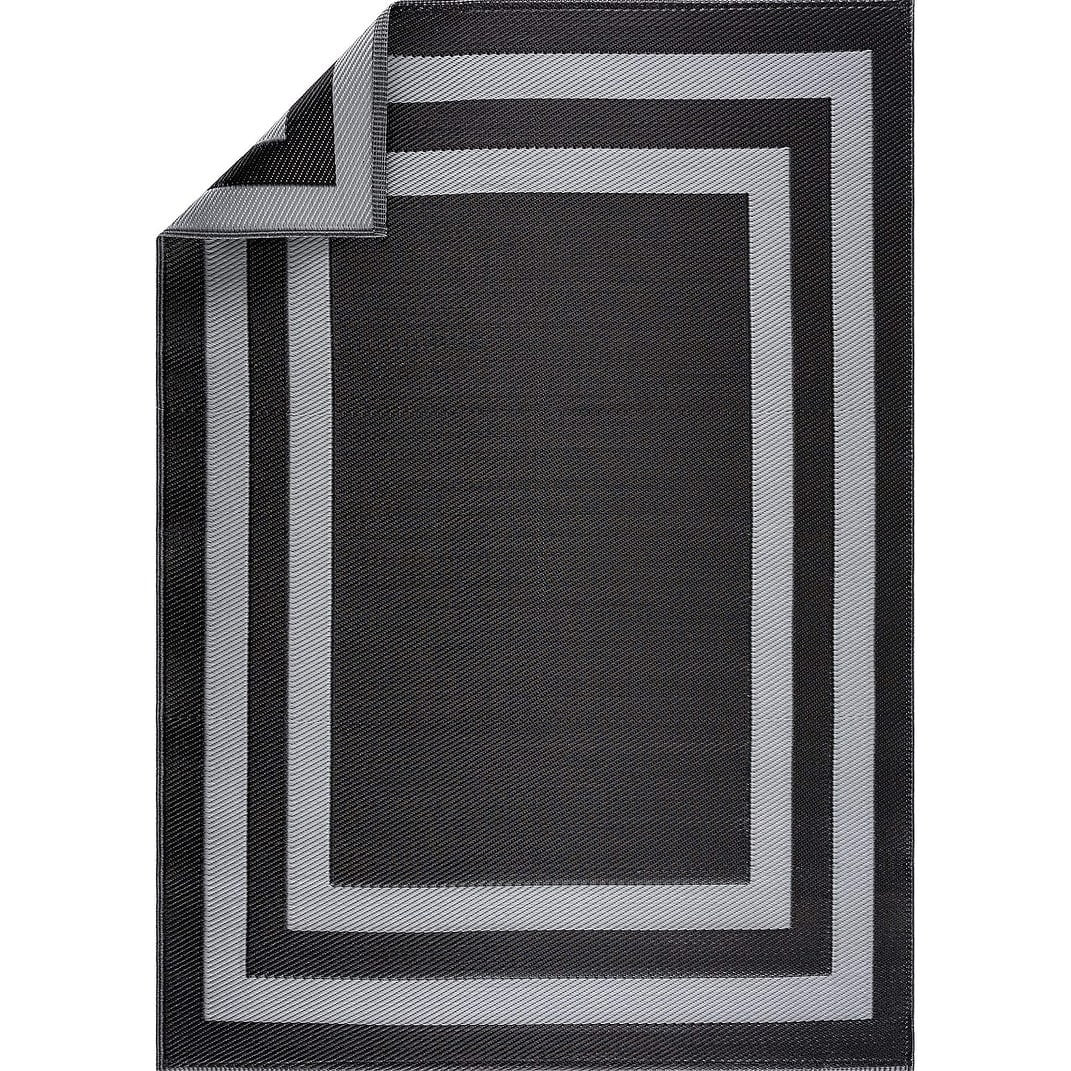 Playa Rug Paris Lightweight Reversible Recycled Plastic Outdoor Floor Mat/Rug Black&Gray 5'x7' 5'... | Walmart (US)