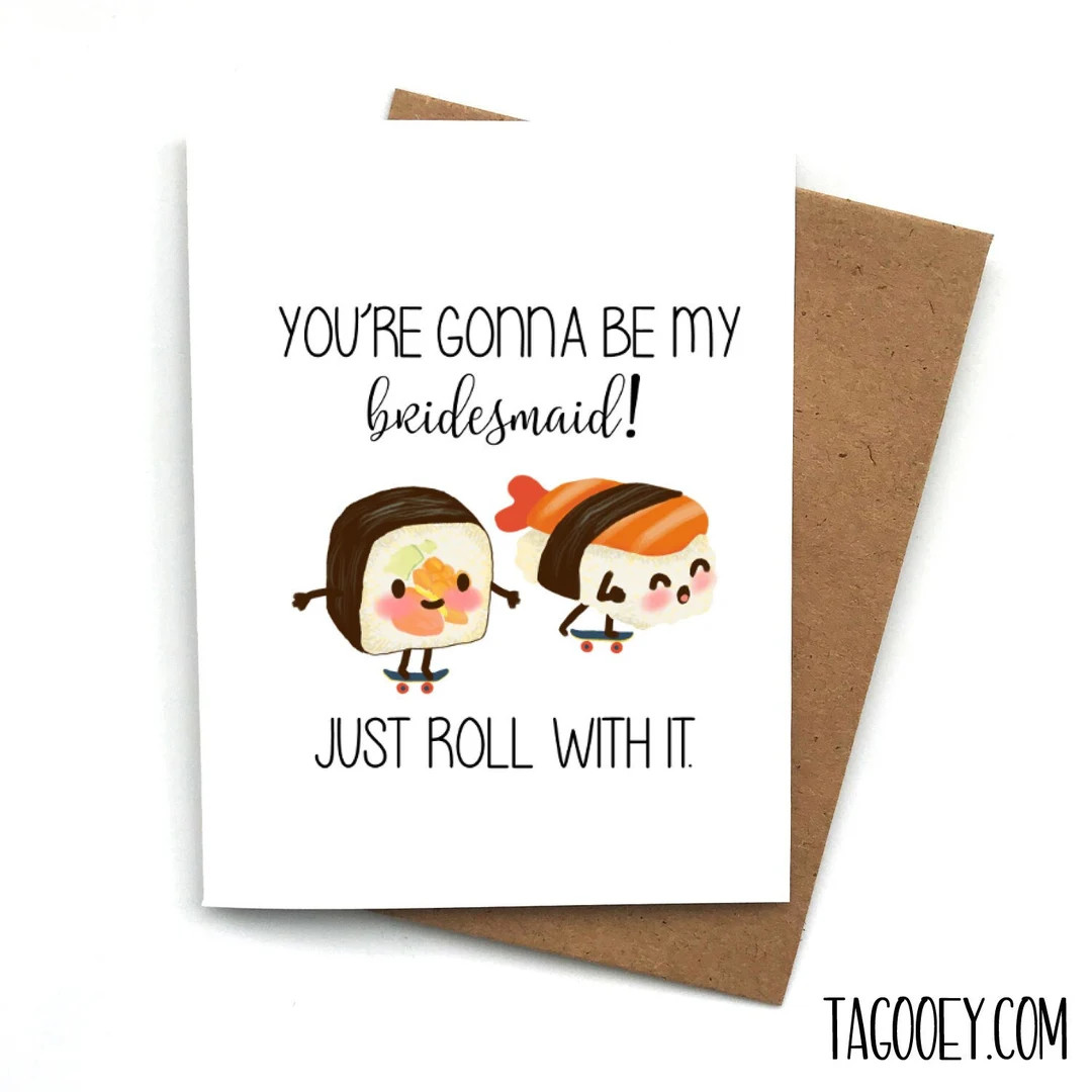 SUSHI Proposal Card Funny Food Bridesmaid Maid of Honor Will - Etsy | Etsy (US)