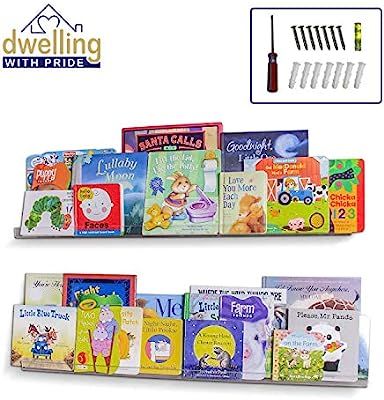 Acrylic Shelf 36 Inch (2Pack) - Book Shelves, Spice Rack & Floating Display for Toys and Photos -... | Amazon (US)