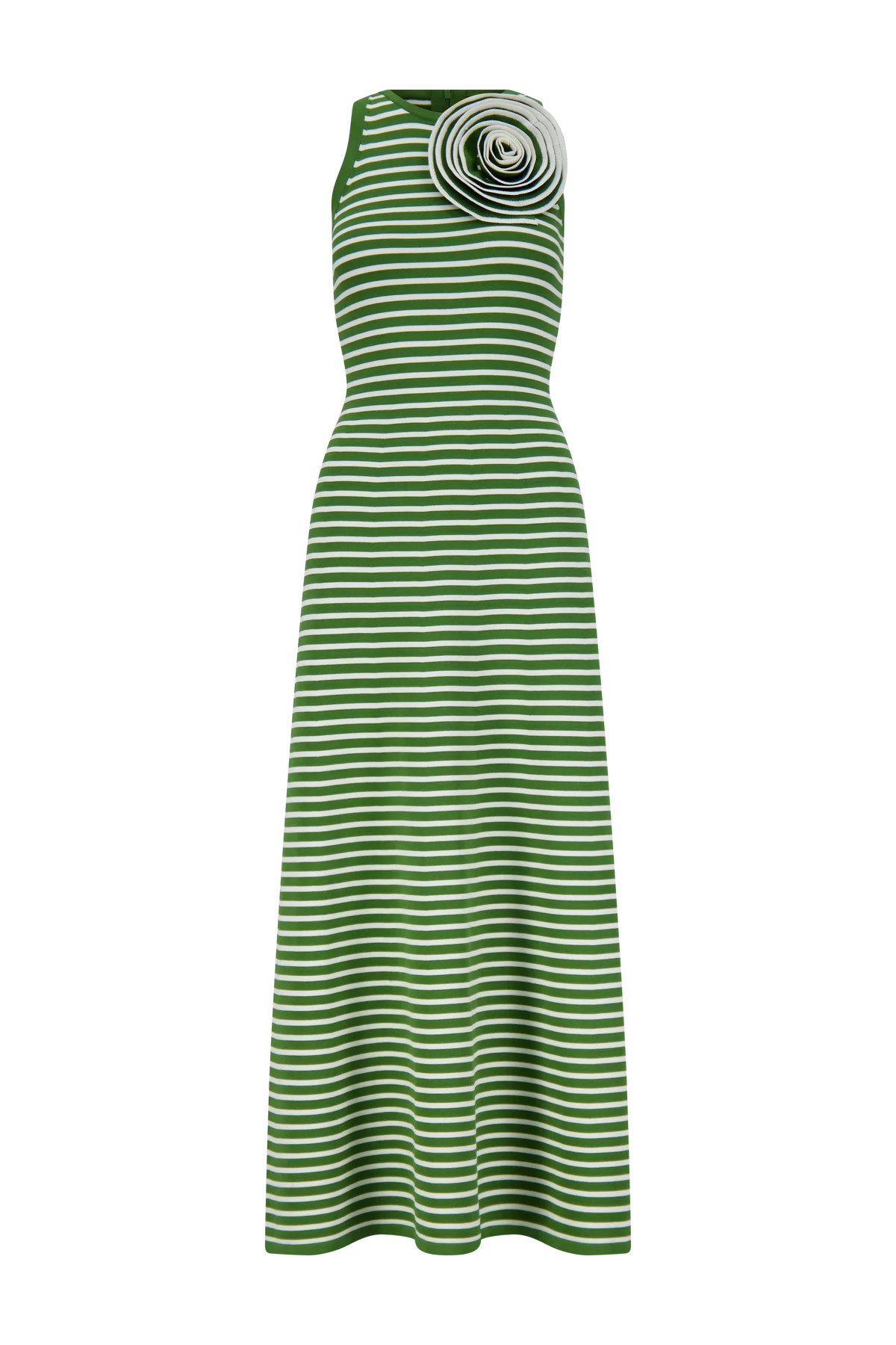 Rose Detail Knit Halter Dress in Cactus Multi | Over The Moon