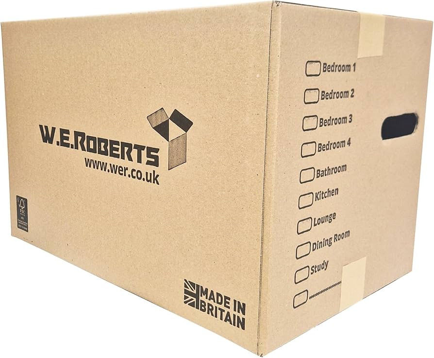 10 Strong Large Cardboard Storage Packing Moving House Boxes with Carry Handles and Room List –... | Amazon (UK)