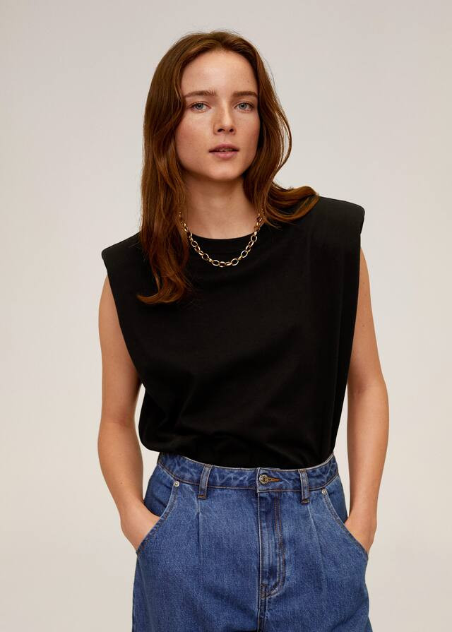 Shoulder pad t-shirt | MANGO (UK)