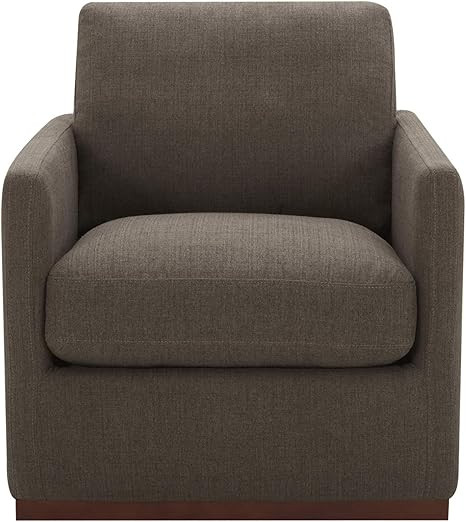 Amazon Brand – Stone & Beam Gabrieli Wood-Framed Upholstered Swivel Chair, 29.9"W, Charcoal | Amazon (US)