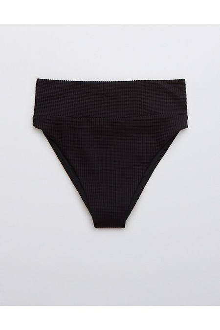 Aerie Waffle High Cut Cheeky Bikini Bottom | American Eagle Outfitters (US & CA)