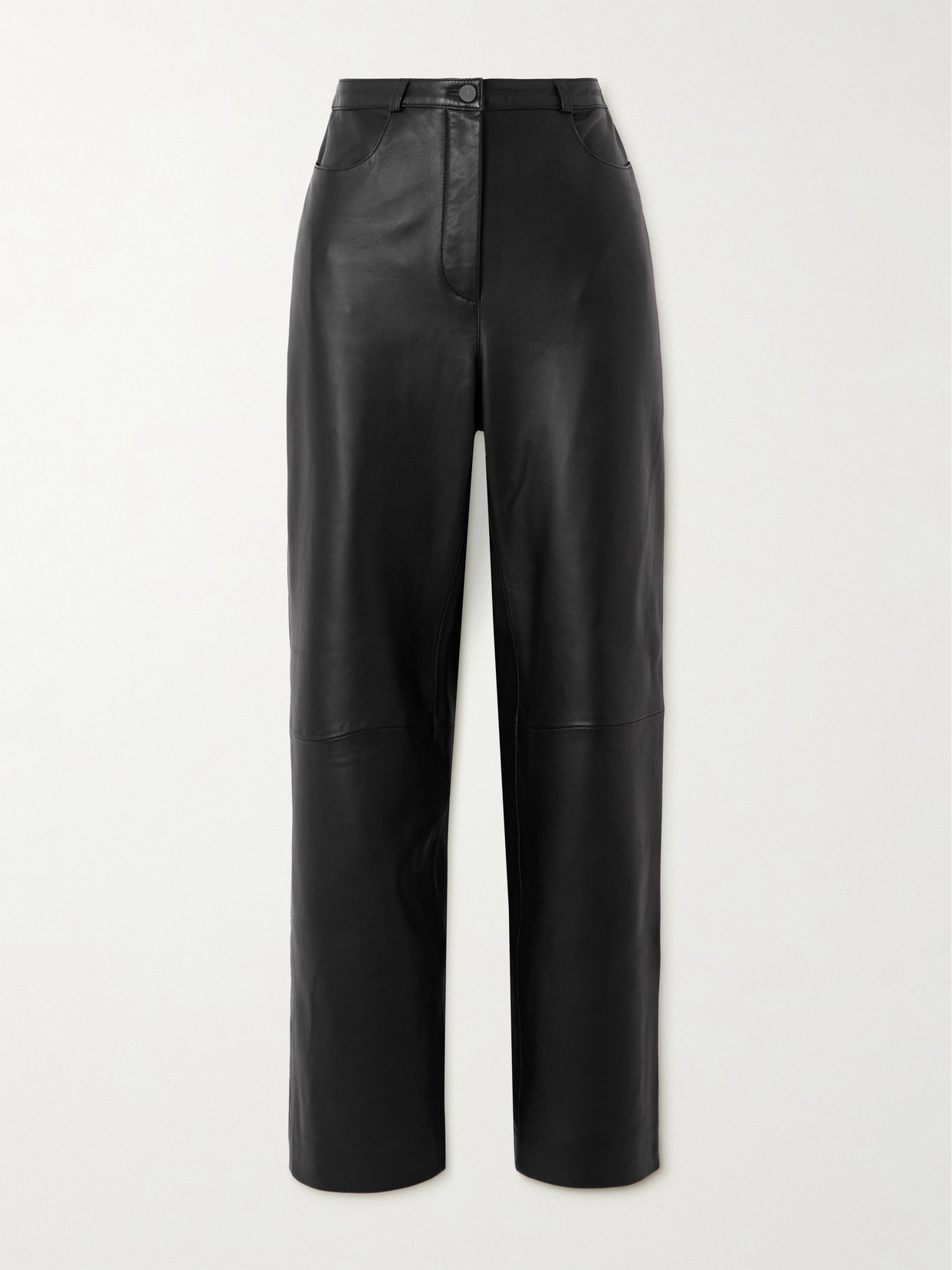 Loulou de Saison - Cobe Paneled Leather Straight-leg Pants - Black | NET-A-PORTER (US)
