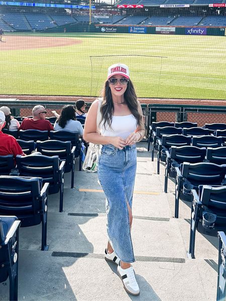 MLB outfit
Denim maxi
Baseball outfit
Casual outfit
Errands
Weekend outfit
Mom fit 
Target 
Summer outfit
Spring outfit 
Amazon 
Target 
Sambas

#LTKItBag #LTKSaleAlert #LTKStyleTip