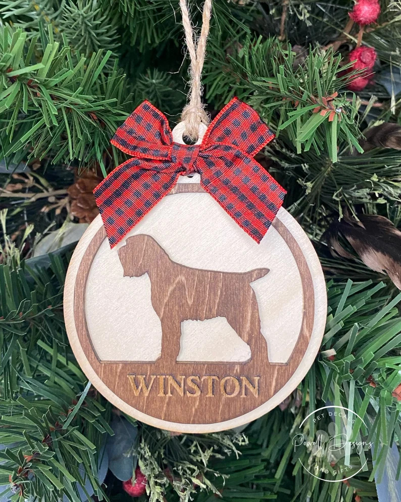 Wirehaired Pointing Griffon Christmas Ornament Personalized Pet Ornament Laser Pet Ornament Woode... | Etsy (US)