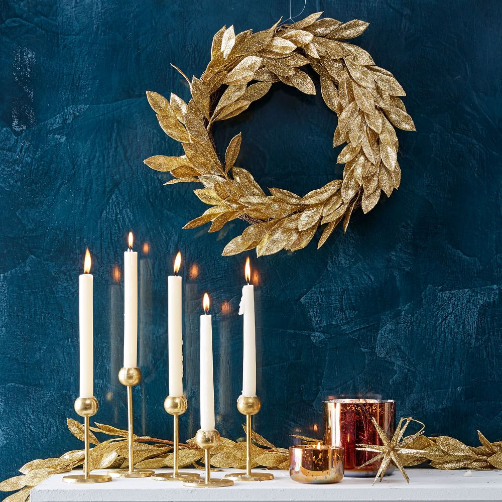 Kraft & Glitter Garland - Leaf | West Elm (US)