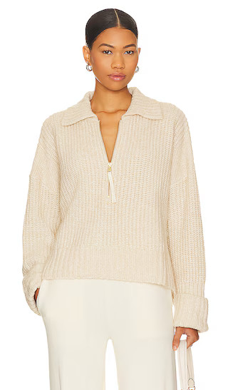 Elia Half Zip Knit Pullover in Birch | Revolve Clothing (Global)