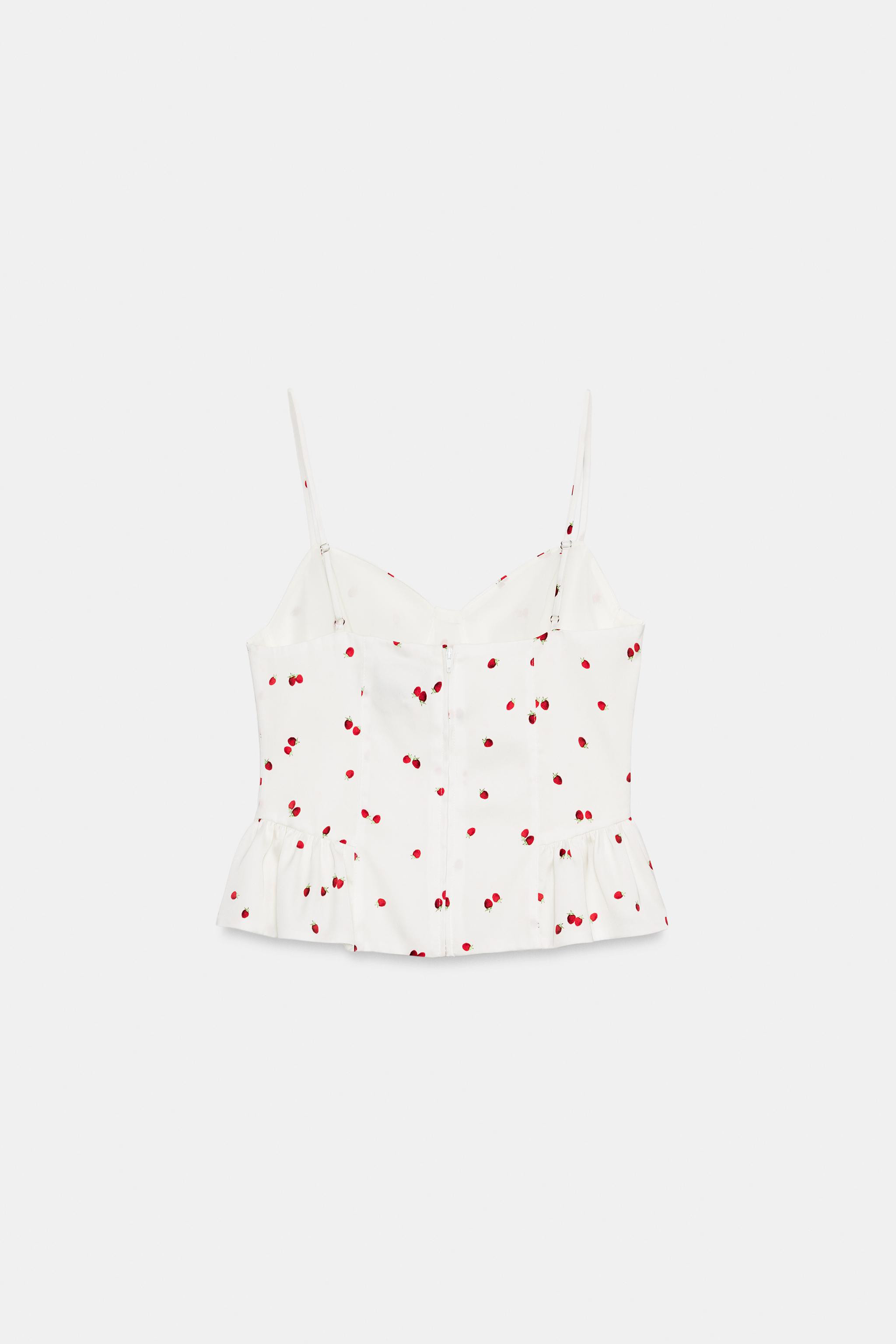 TOP SATINÉ VOLANTS FRAISES | Zara FR
