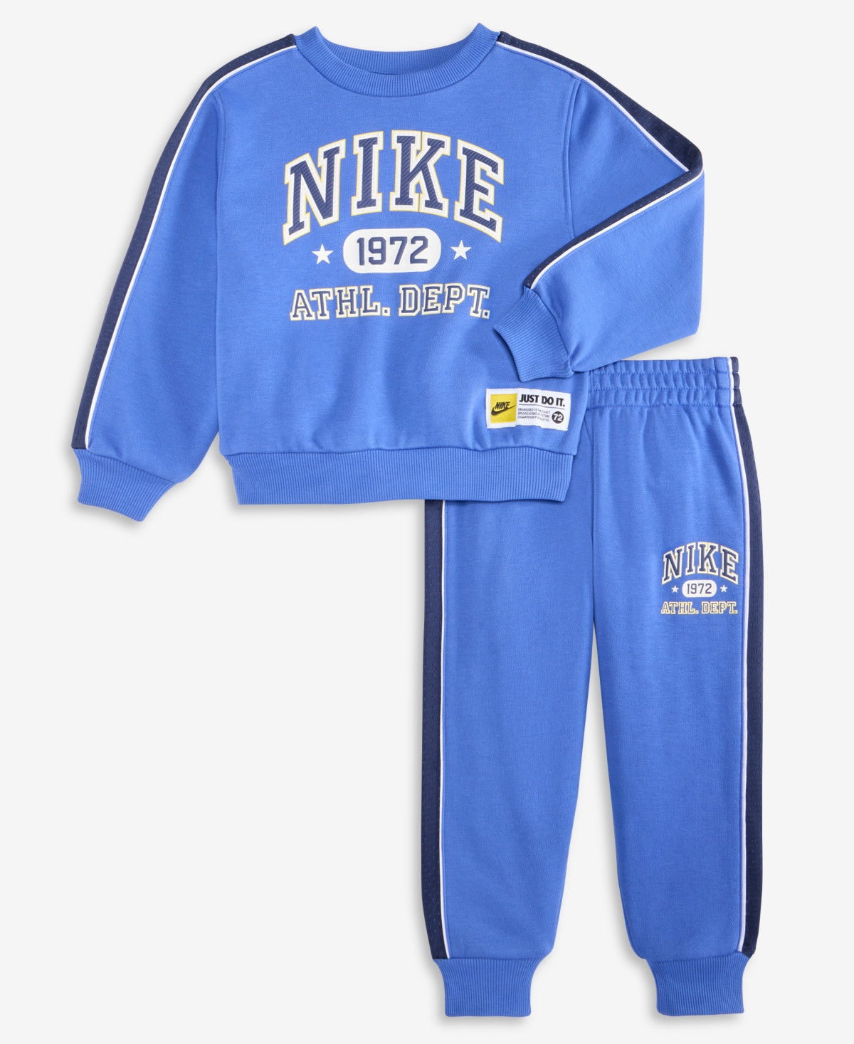 Nike Toddler and Little Boys 2-Piece Sportswear P.e. French Terry Crewneck Top and Pant Set - Comet Blue | Macy's