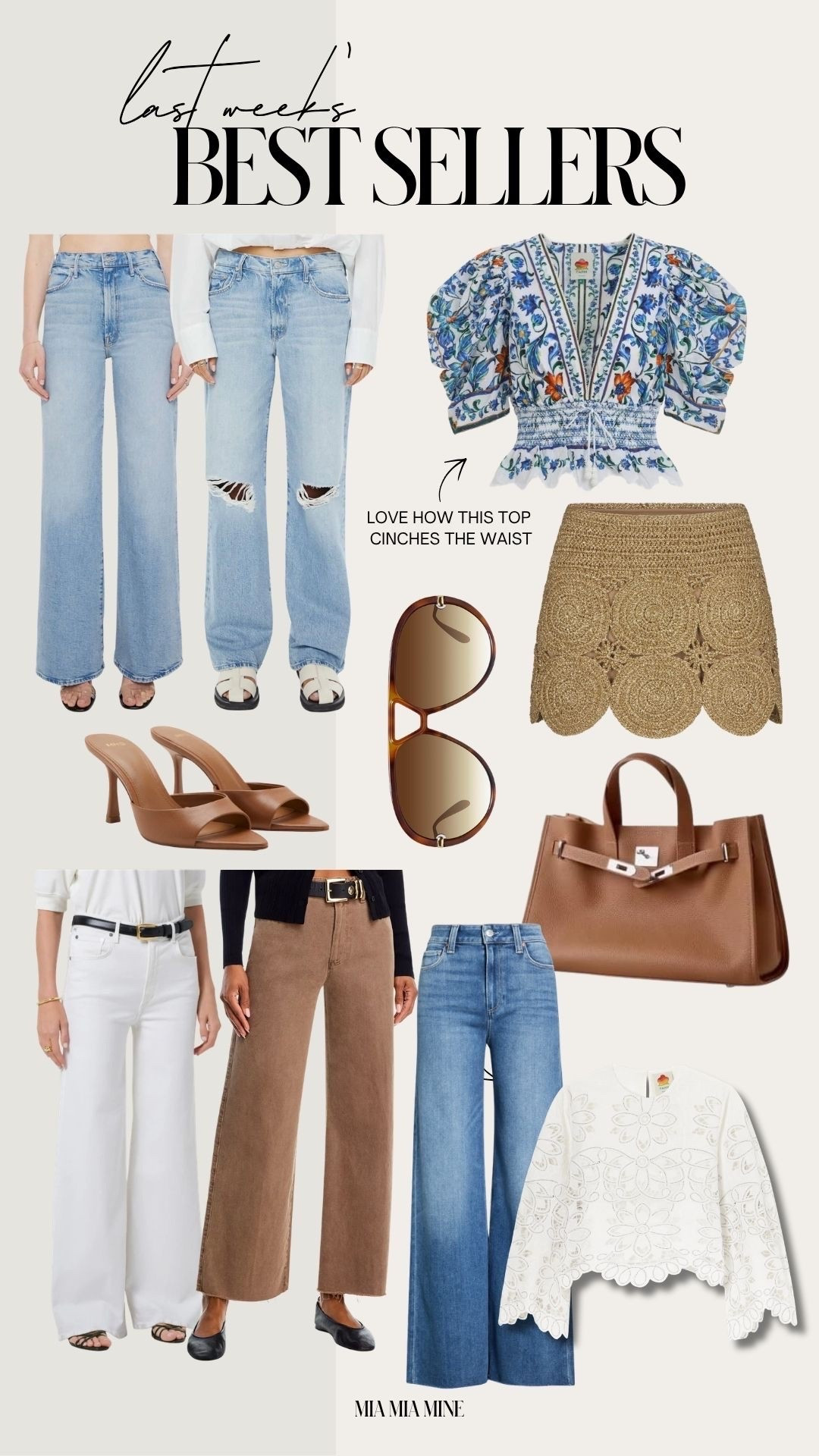 Last week’s best sellers
Mother denim wearing a 24
Veronica beard denim wearing a 24
Zara lace jacket wearing an XS
Amazon Hermes inspired bag
Amazon sunglasses 
Farm Rio top wearing an XXS

#LTKootd #LTKSeasonal #LTKOver40