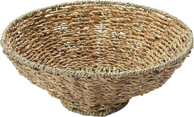 Creative Co-Op Hand-Woven Seagrass Footed Bowl, Natural | Amazon (US)