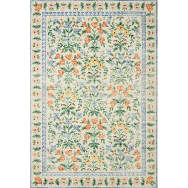 Eden feat. CloudPile (TM) Mughal Garden (EDE-02) Cream Printed Area Rug | Rugs Direct