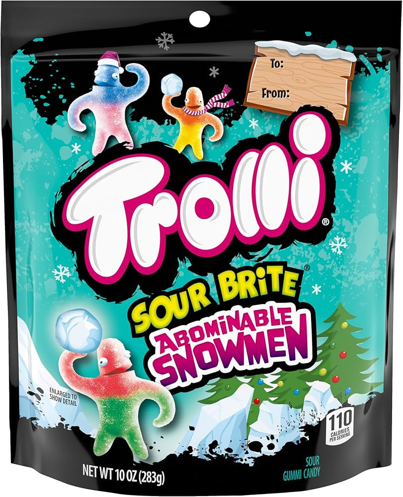 Trolli Sour Brite Abominable Snowmen Gummy Candies, Sour Holiday Candy Gift Pouch, 10oz | Amazon (US)