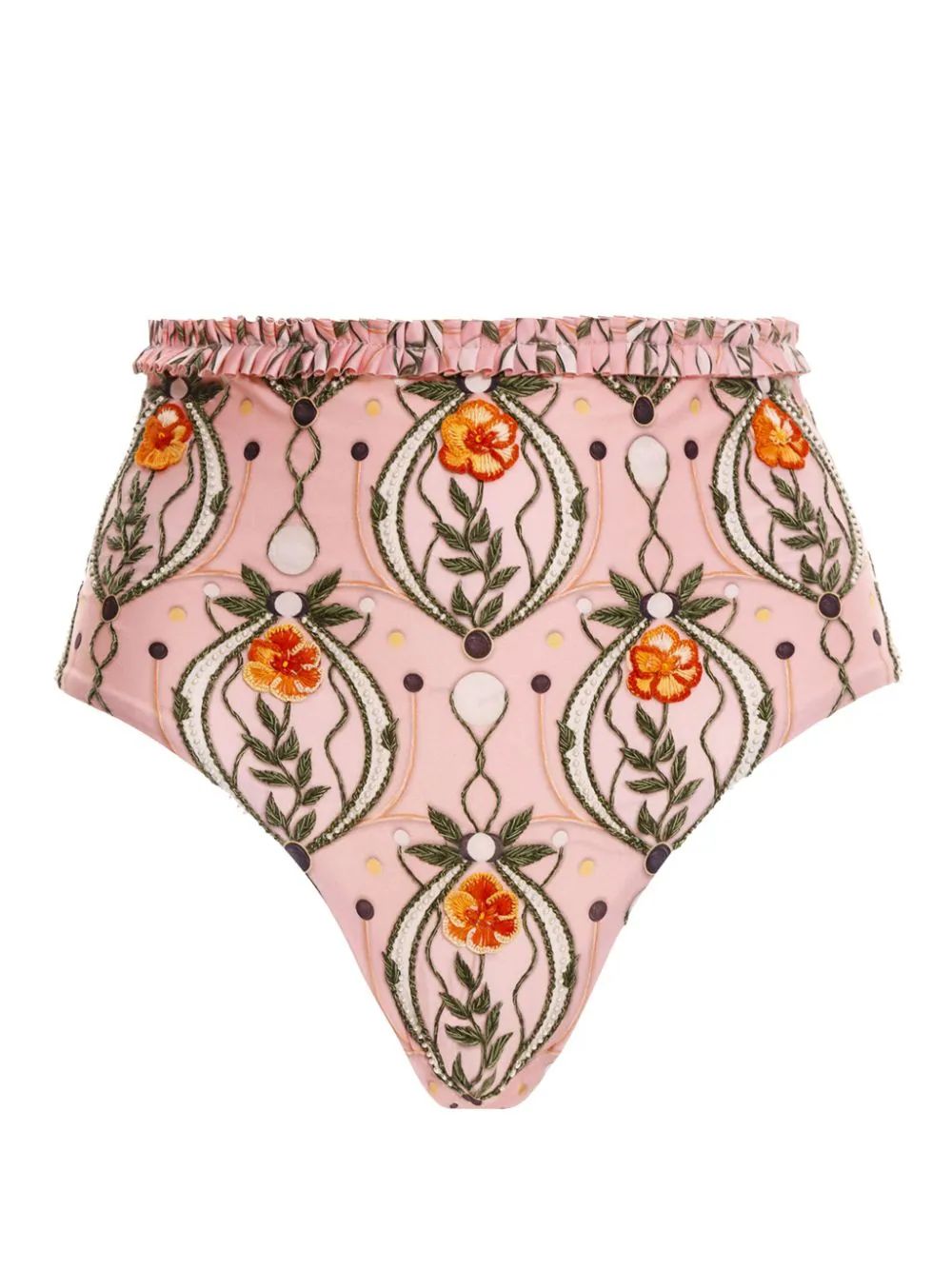 Agua By Agua Bendita Nopal Lunar floral-embroidered Bikini Bottom - Farfetch | Farfetch Global
