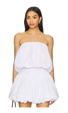 Bardot Lissett Poplin Balloon Top in Orchid White from Revolve.com | Revolve Clothing (Global)