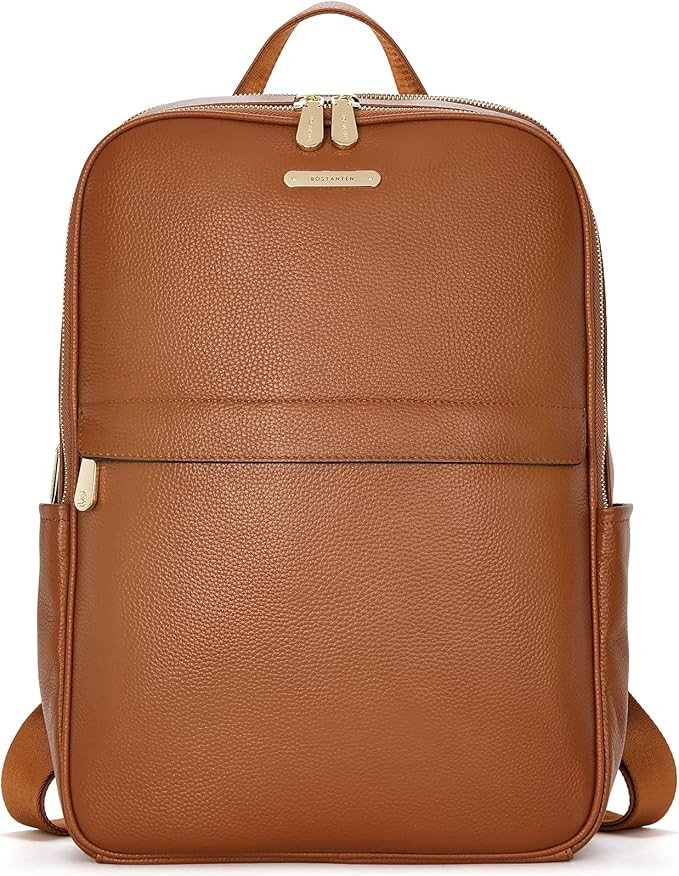 BOSTANTEN Genuine Leather 15.6 inch Laptop Backpack Purse for Women College Casual Backpack Trave... | Amazon (US)