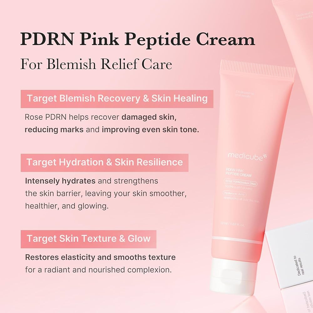 medicube PDRN Pink Hyaluronic Moisturizing Cream | Blemish Recovery, Relief & Hydrating Care | Re... | Amazon (US)