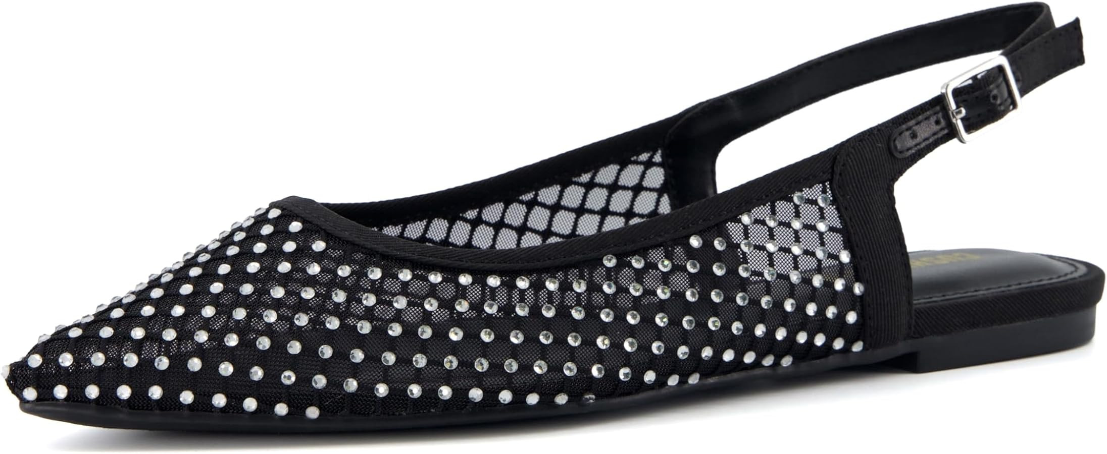 CUSHIONAIRE Lark Mesh Slingback Flats for Women, Embellished Detailing with a Sleek Pointed Toe D... | Amazon (US)