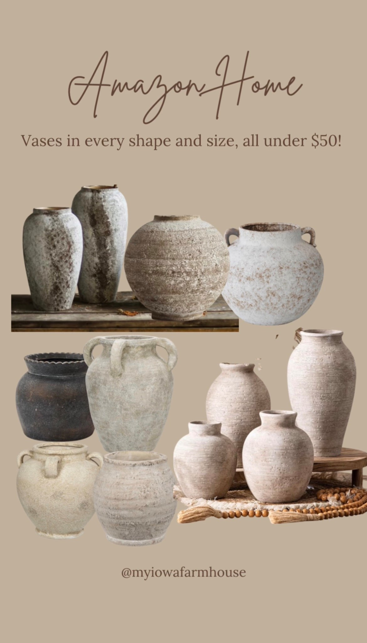 Shop all of these beautiful vases. So many different unique ones in different sizes and shapes. They are all so affordable and under $50.
Amazon finds. 

#LTKHome #LTKFindsUnder50