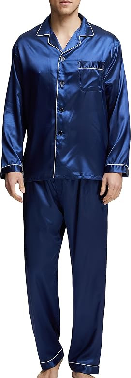 Sanraflic Ensemble Pyjama pour Homme en Satin à Manches Longues | Amazon (FR)