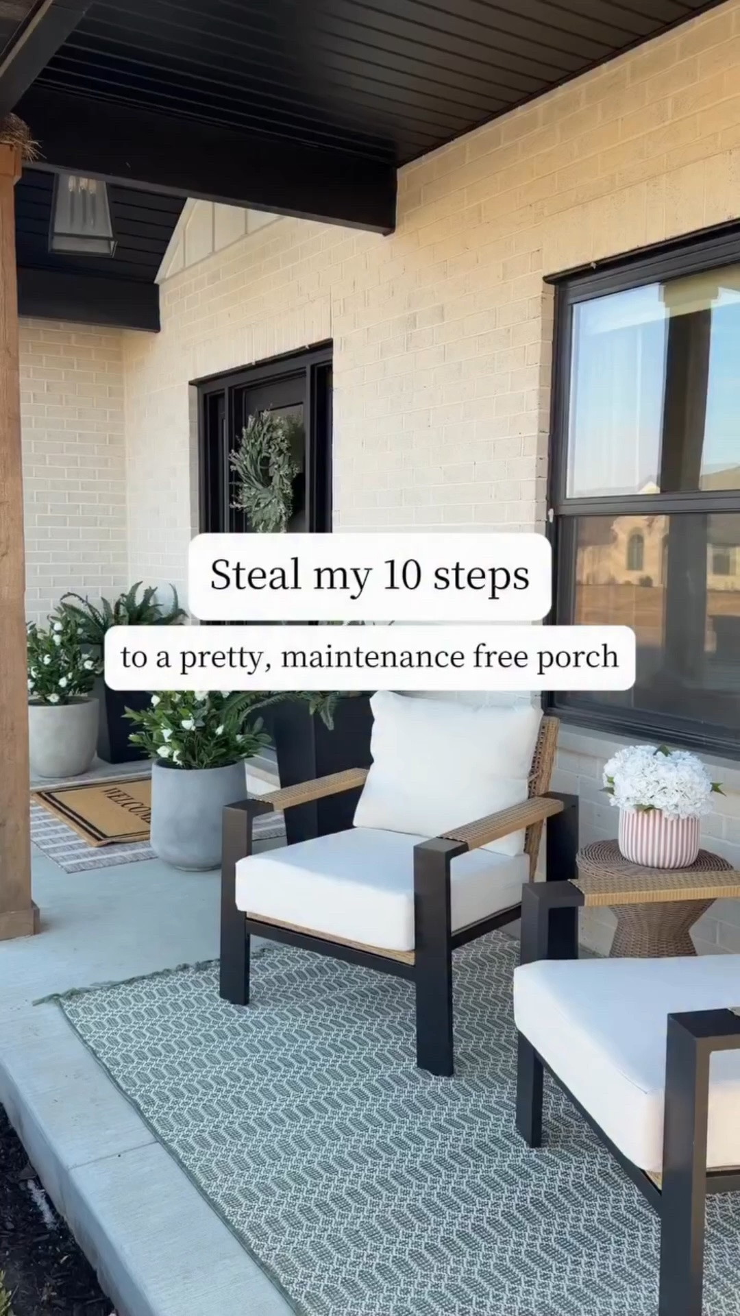 Steal my 10 steps to a beautiful maintenance free summer porch 😍🏡 

My new club chairs are so comfy and perfect for lounging. I’m loving how the front door decor turned out, large planters and rugs always give that high end look AND these are all affordable 😍🙌

#LTKSaleAlert #LTKHome