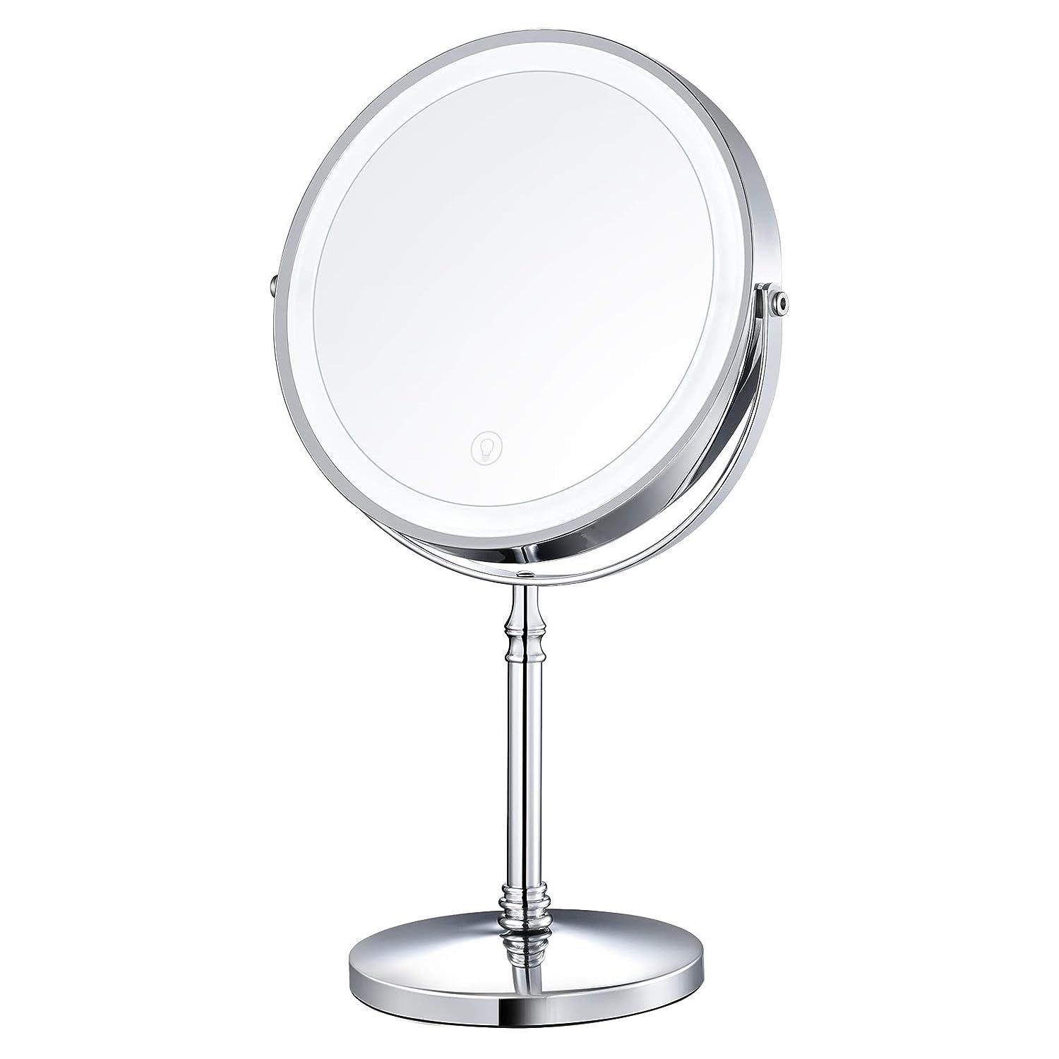 AMZTOLIFE 8" Lighted Makeup Mirror, 10X Makeup Mirror with Lights, Double Sided Dimmable Magnifyi... | Amazon (US)
