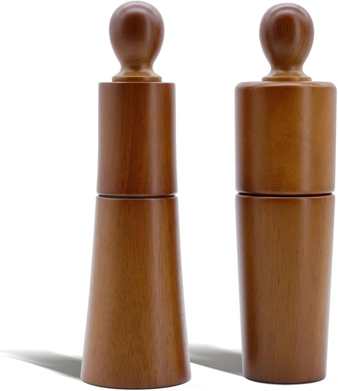 2-Piece Salt and Pepper Grinder Set, 8 Inch Wooden Salt and Pepper Mills with Adjustable Coarsene... | Amazon (US)