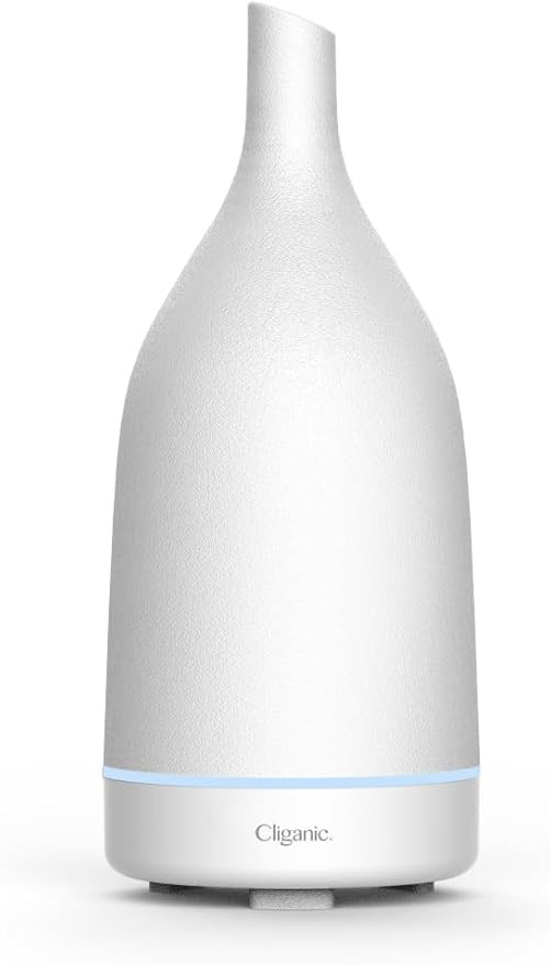Cliganic Ceramic Aromatherapy Diffuser for Essential Oils (White) - 7 Color Lights, Cool Mist, Au... | Amazon (US)