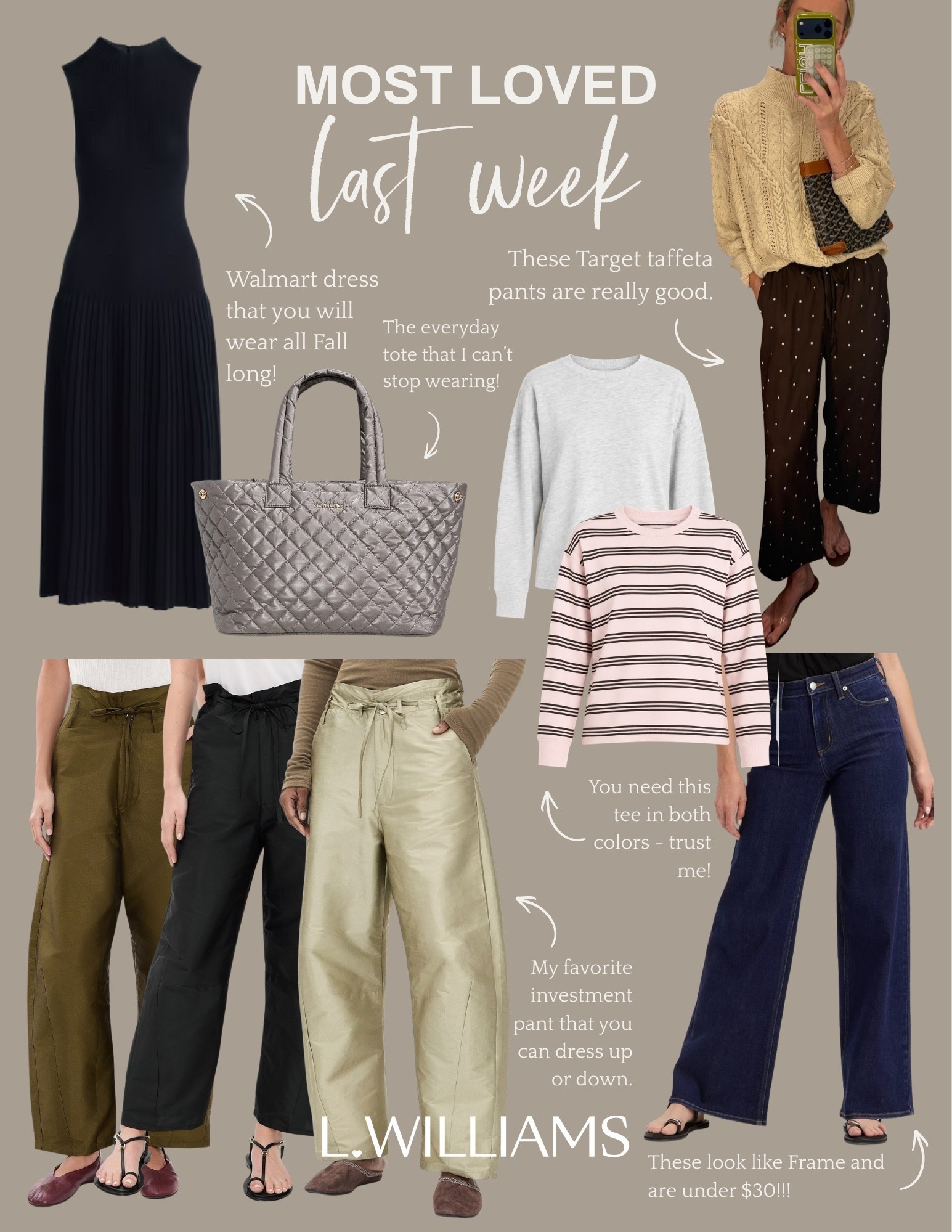 Most loved last week! 

I wear a size 1 in the Chan Luu pants, size S in tops, and size 2 in jeans.