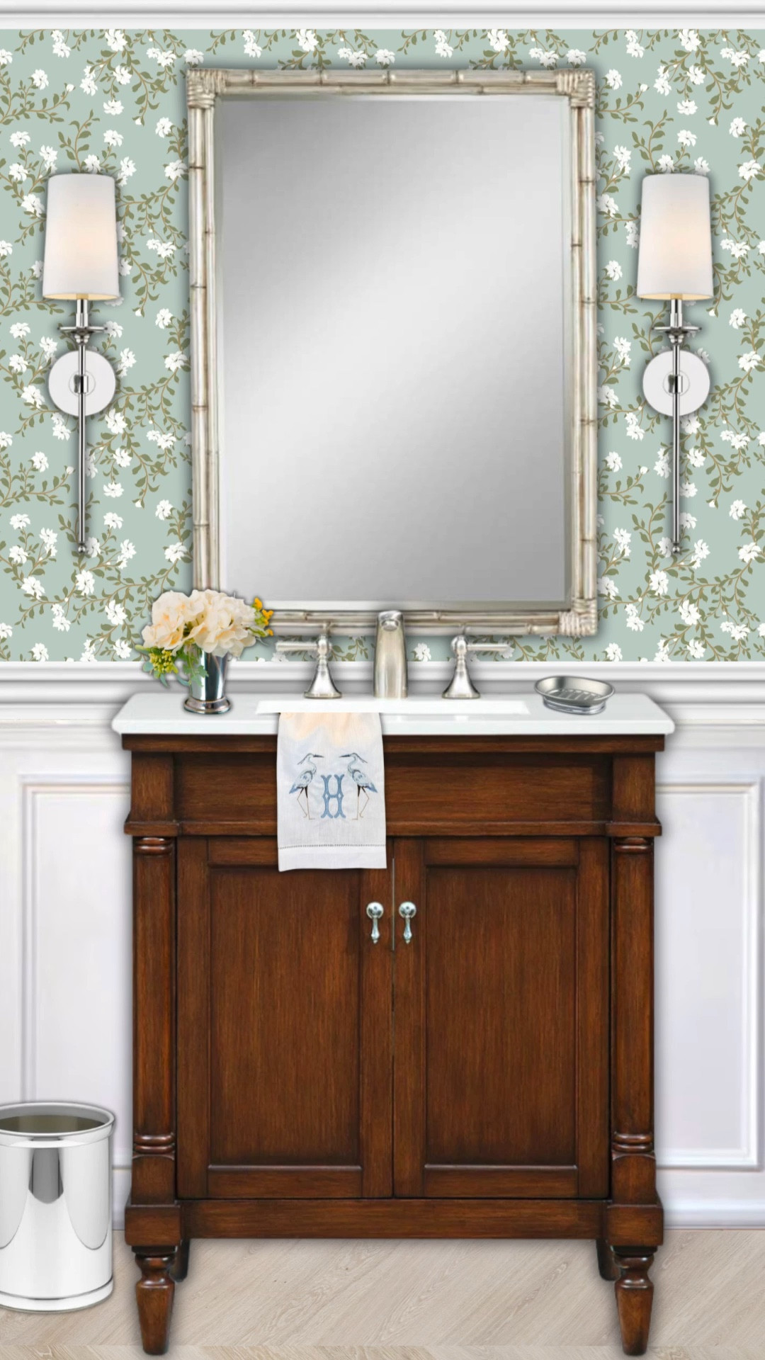 Traditional half bath design! 

#LTKhome #LTKstyletip #LTKVideo
