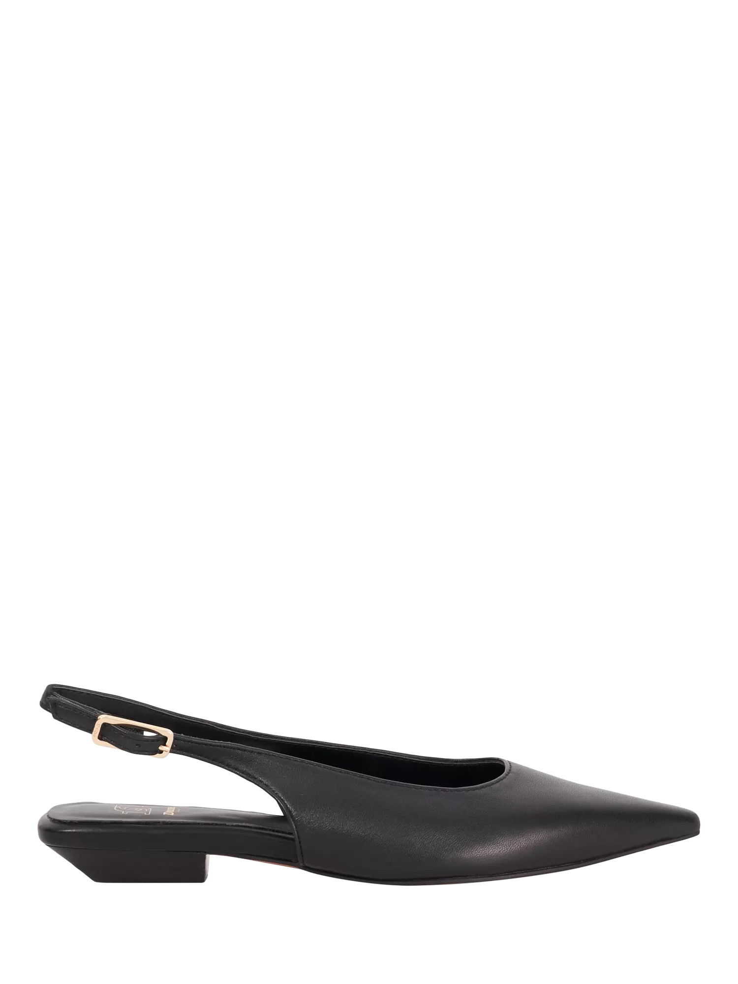 Dune Hostess Leather Slingback Court Shoes, Black | John Lewis (UK)